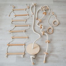 Kids Indoor Swing Set Rope Ladder Rings Disc Climbing Gym Playset Accessories