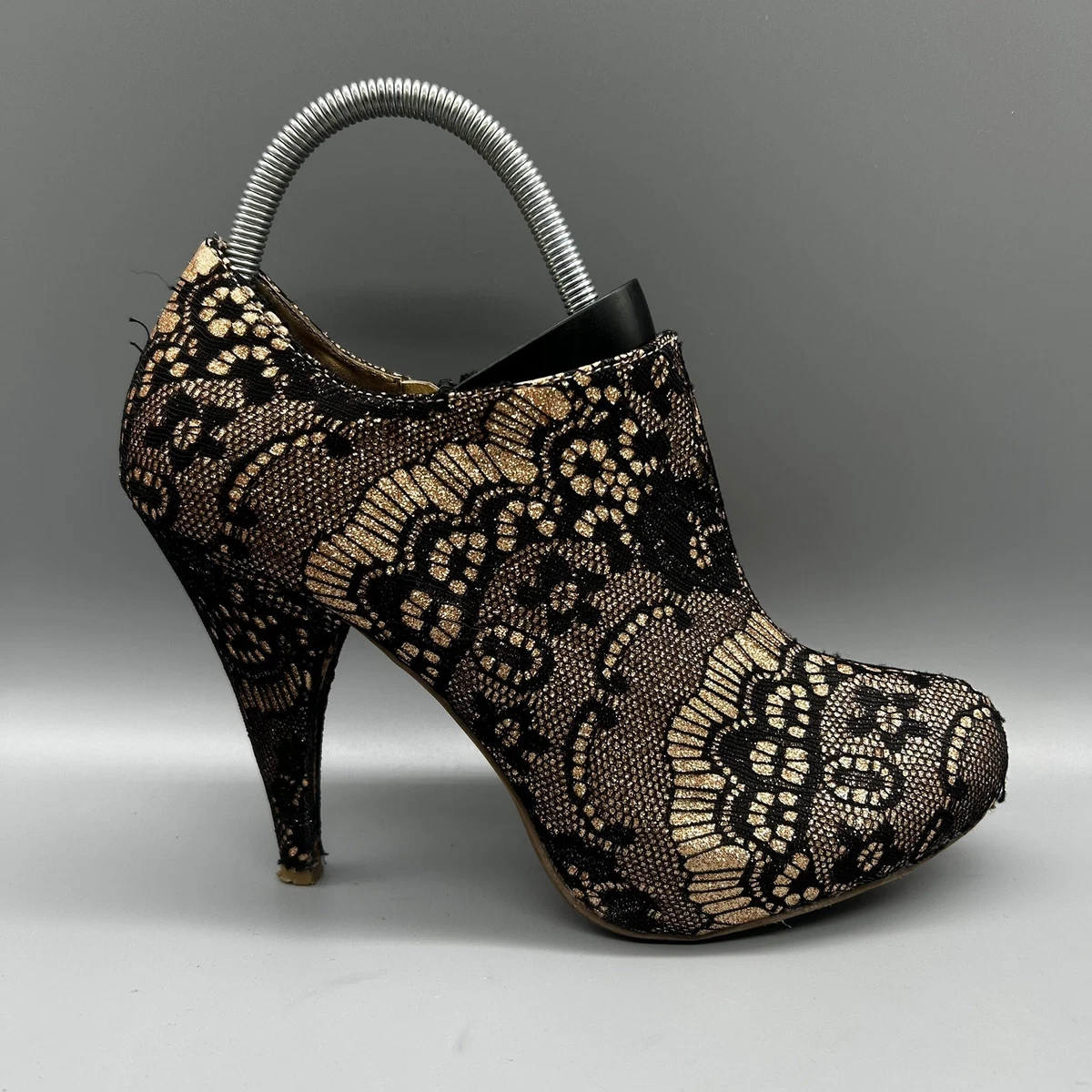 Zapatos Anne Michelle dorados negros Steampunk Academia para mujer Reino Unido 7 UE 40