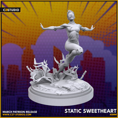 C27 - Jolt Fan Sculpt (40mm Marvel Crisis Protocol Scale)