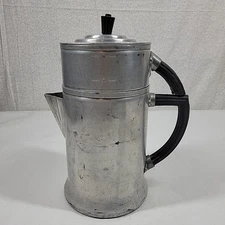 Vintage Wear Ever Aluminum Double Stack Percolator 9 cup Coffee Pot 965 Bakelite