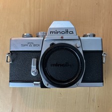 Minolta SRT201 35mm SLR Film Camera Body with Body Cap  silver 