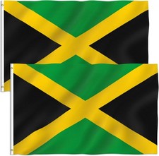 Anley 2 Pack Fly Breeze 3x5 Foot Jamaica Flag - Jamaican National Flags