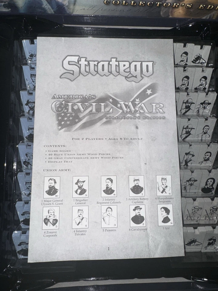 Family Board Game STRATEGO Americas's Civil War Collector's Ed. 2007 Complete - Image 3 of 4