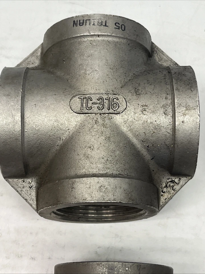 (4x) 1-1/2" 150 Threaded (Female NPT) Cross 304/316 Stainless Steel, 4-Way | NEW - Image 4 of 4