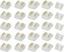 3-Pin 10mm COB LED Strip Connector Kit for Solderless Strip-to-Wire and Strip...