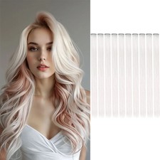 10PCS Colored Clip in Hair Extensions 18 Inches Ombre Straight Synthetic