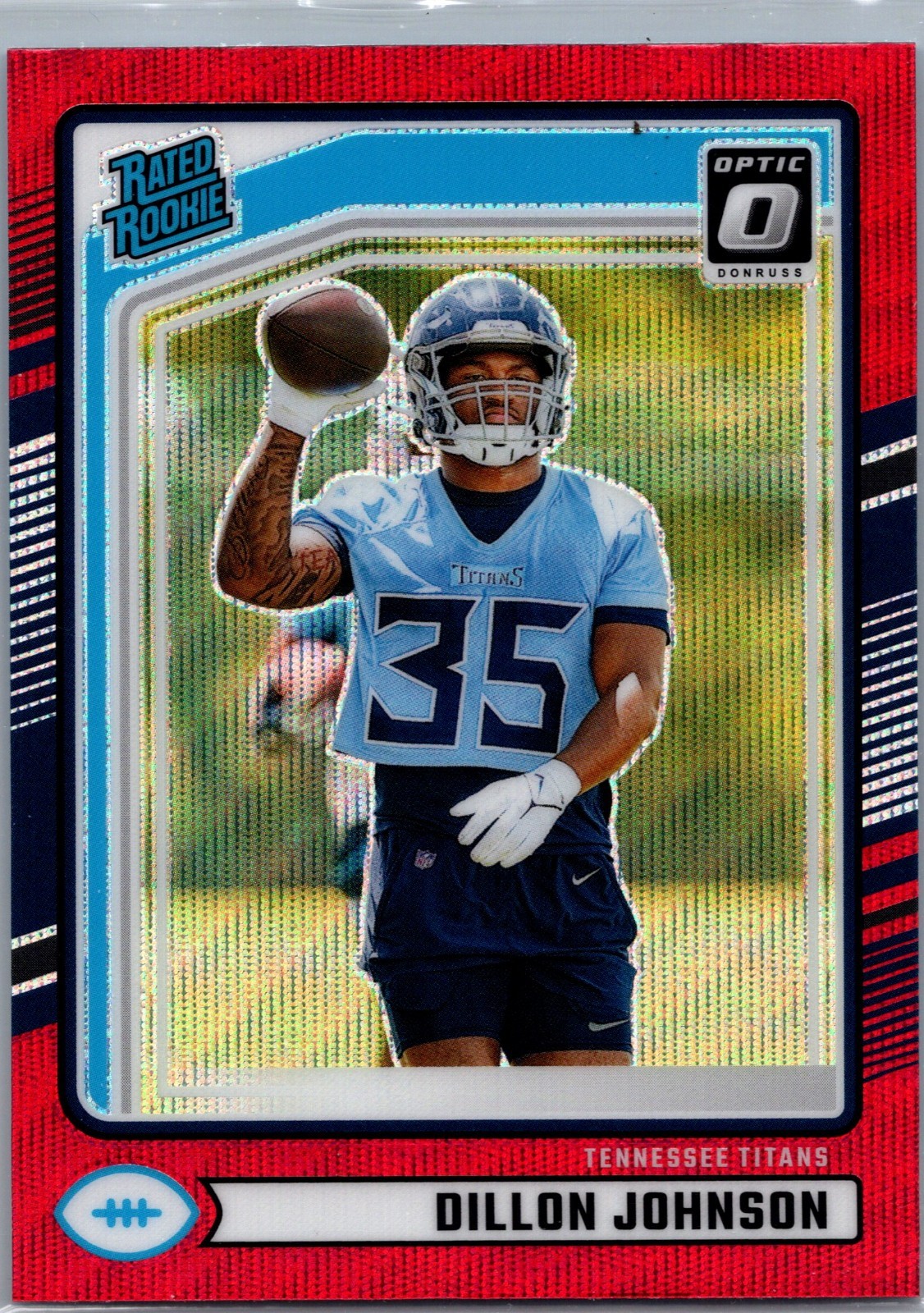 2024 Panini - Rated Rookie Dillon Johnson #399 Optic Preview Red Wave Prizm (RC)
