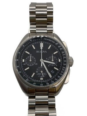 Bulova Lunar Pilot Chronograph 96B258 Apollo 15 Mond Uhr schwarzes Zifferblat...