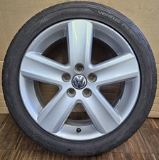 1 original VW Polo 9N Alufelge 6,5x16 ET43, 6Q0601025S, Varano SR 205/45 R16 5mm