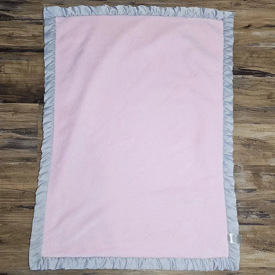 Wendy Bellissimo - Manta bebé elefante gris rosa 38" x 28" niñas felpa satinada Foto 3 de 4