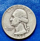 1952-D Washington Quarter. 90% Silver. XF Condition. Charity Auction.