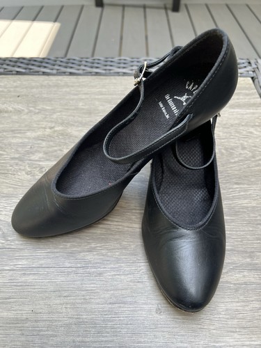 Capezio 650 Student Black Leathe Shoes Womens 8 1/2M Heel