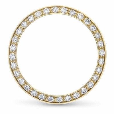 LADIES .70CT BEAD SET NATURAL DIAMOND BEZEL 18KY FOR ROLEX 26MM DATE, DATEJUST