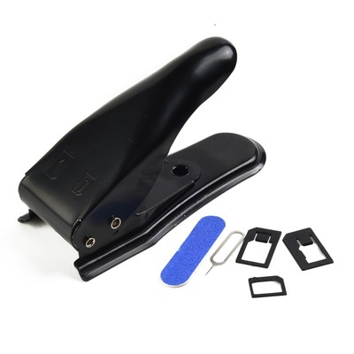 Sim Card Cutter Adapter 122*55*67mm Black Multifunction Precise Fit 5pcs