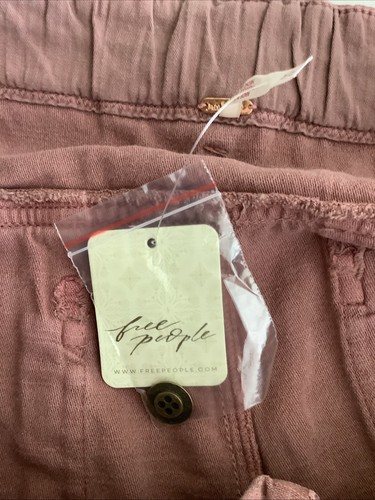 NWT Free People Rose Antique Oak Cargo Short Medium Elastic Waist - Picture 8 of 11