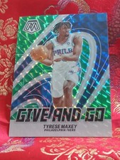 Tyrese Maxey 23/24  Mosaic Basketball GREEN PRizm Give and Go Philadelphia 76ers