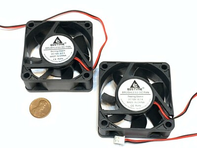 2 pieces Computer case 2Pin 6025 DC Fan 12V 6cm 60x60x25mm Motor Cooling C38