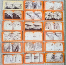 18 Antique Stereoscope Cards 1800s Travel Niagara Falls New York Canada Curtis