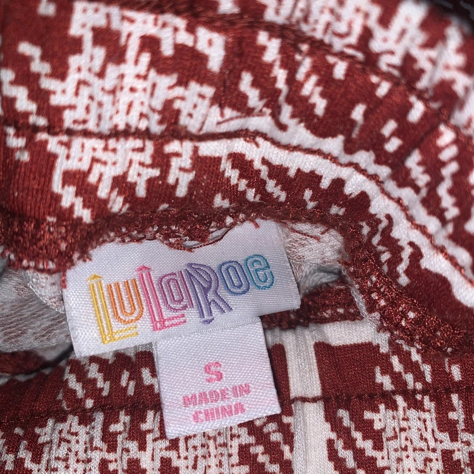 LULAROE Jax Joggers Pants Small Drawstring Pockets Cozy Stretch Red Plaid - Image 3 of 4