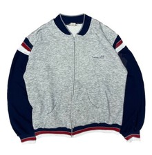 Vintage 80  s Track And Court Zip Up Tennis Jacket Mens Size XL