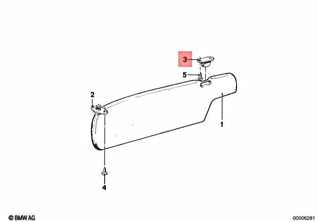 Genuine BMW 114 E12 E21 E26 E3 Coupe Sedan Sun Visor Clip OEM  