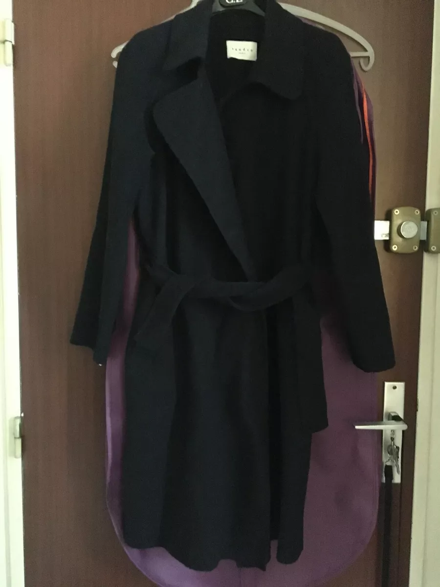 Sandro blue shop wool coat