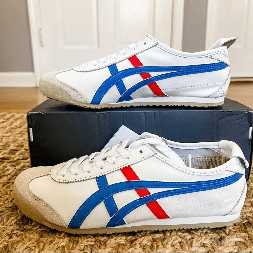 靴 Onitsuka Tiger MEXICO66 WHITE/BLUE 24.0 NWT Onitsuka Tiger Mexico 66 Sneakers White Blue Women's