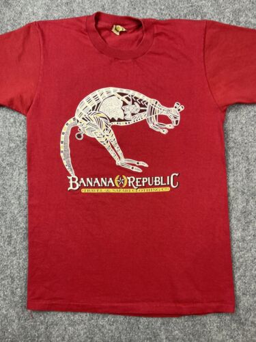 Vintage Banana Republic Shirt Adult Medium Red Kangaroo Safari Clothing Co. 90s - 第 1/6 張圖片