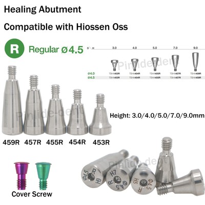 Dental Caps Healing Abutment Ø4.5 Dia Regular Platform Fits Hiossen Oss