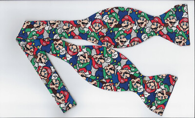 Mario Bros Bow tie, Mario & Luigi, Video Game, Birthday Party, Self-tie Bow Tie