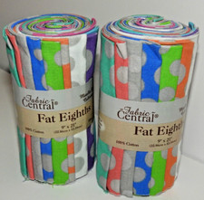 Fat Eighths Fabric Central Metallic Dots Polka Dots 2 pks NEW 20 pc 9" x 21"