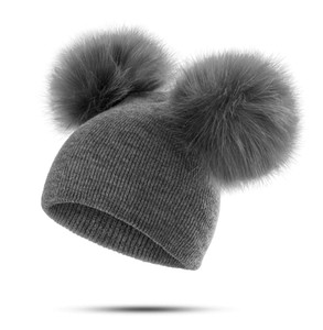 grey pom pom hat baby