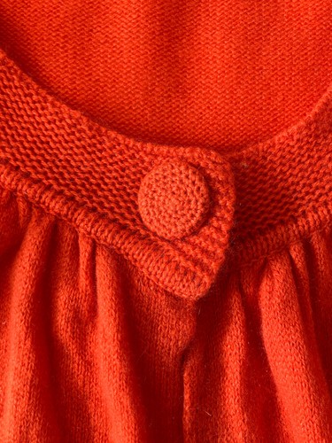 Sutton Cashmere Orange Knitted 1 buttons/open front Cardigan Sweater Top L - Picture 6 of 13