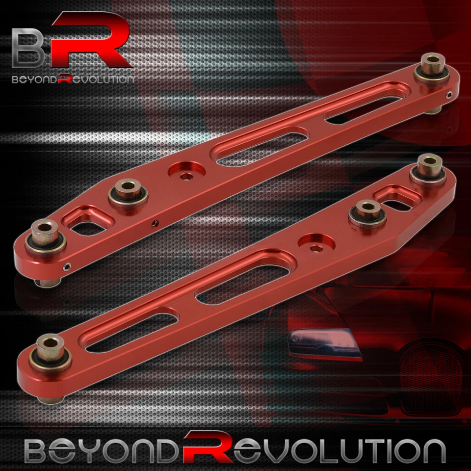 For 1996-2000 Civic 2/4DR EJ EK Red Rear Lower Control Arms LCA Left+Right Pair - Image 3 of 3