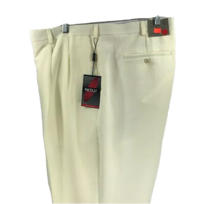 ivory dress pants mens Les Deux Reece Pleated Slub Suit Pants for men