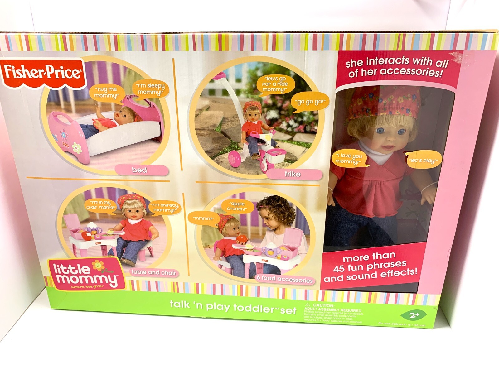2010Fisher Price Little Mommy Talk n Play Toddler Interactive Doll & Accessories