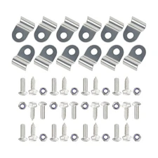 12x Stainless Steel Brake & Fuel Line Clamp w/Screw for 3/16" Brake Lines Tube