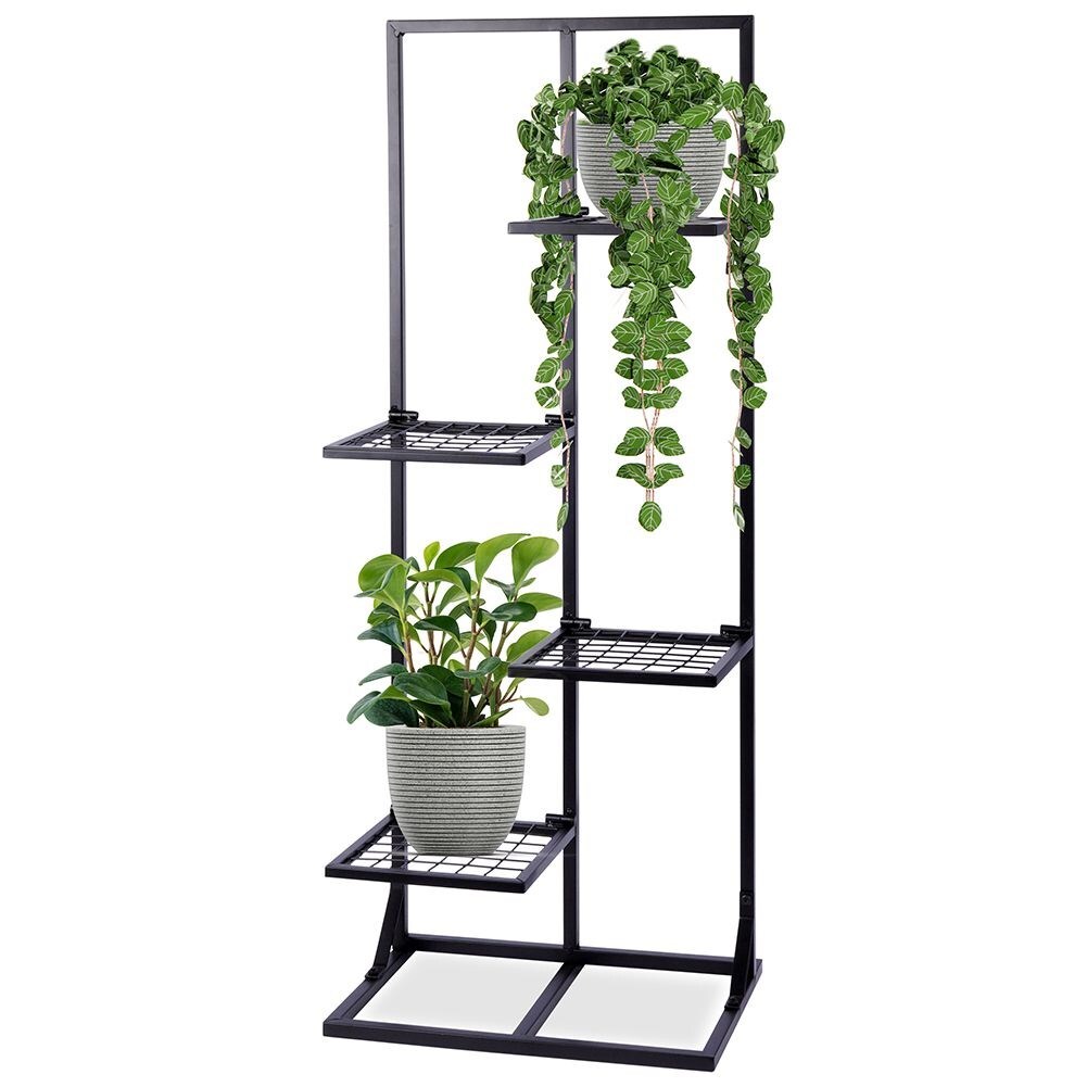 Blumenständer Pflanzensäule für Blumentöpfe aus Metall schwarz 4 Etagen 102 cm