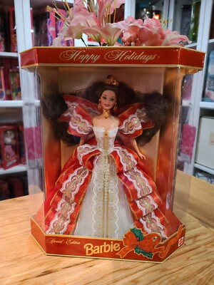 トイズバイアイニティ Barbie SPECIAL BOX Happy Holidays Special Edition Gold Box Barbie Violet Eyes 1996