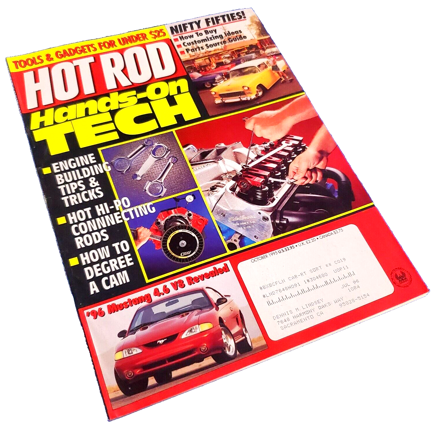 HOT ROD: HANDS-ON TECH ENGINE BUILDING TIPS & TRICKS OCTOBER 1995 MAGAZINE