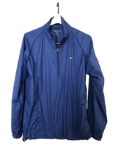 masters Magnolia Lane windbreaker blue L folds up into side zipper full zip