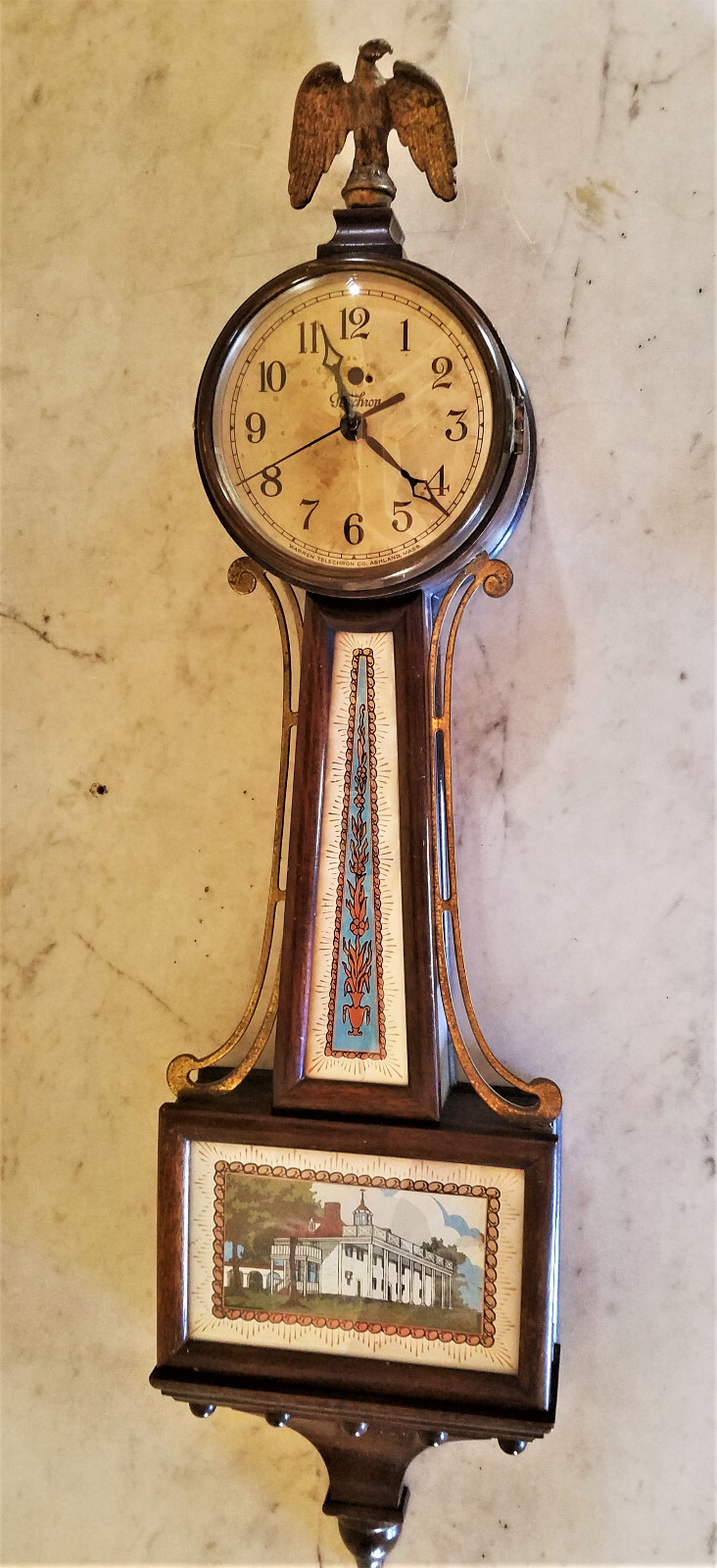 Vintage 1920s Warren Telechron Banjo Clock Quartz Movement Large Type B