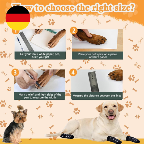 2 Paar Hundeschuhe Pfotenschutz, Indoor Anti-Rutsch Socken für Hunde, Verstellba - Bild 5 von 7