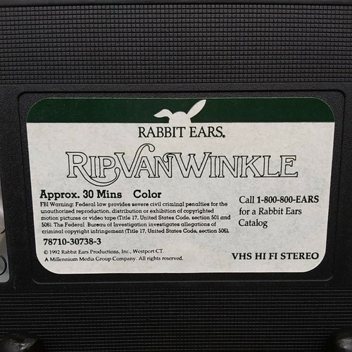 RIP VAN WINKLE VHS 1992 Anjelica Huston Narrates Rabbit Ears 30mins. 5+ - Picture 10 of 10