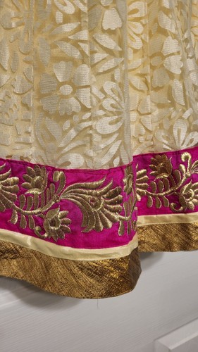 Girls Size (24) 4/5 India Elegance Formal Dress Ivory, Pink And Gold - Picture 5 of 9