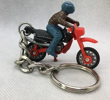 DIRT  BIKE  with RIDER ~~  CUSTOM MADE DIE-CAST KEY CHAIN - KEY RING