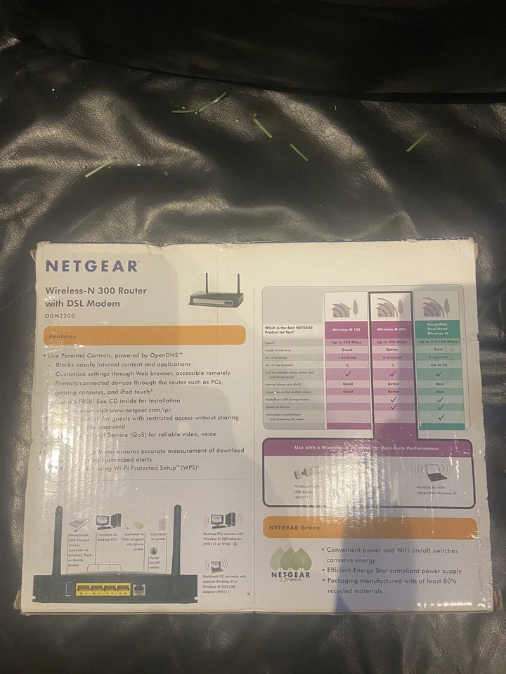 Netgear Wireless-N 300 Router With DSL Modem - Image 2 of 2