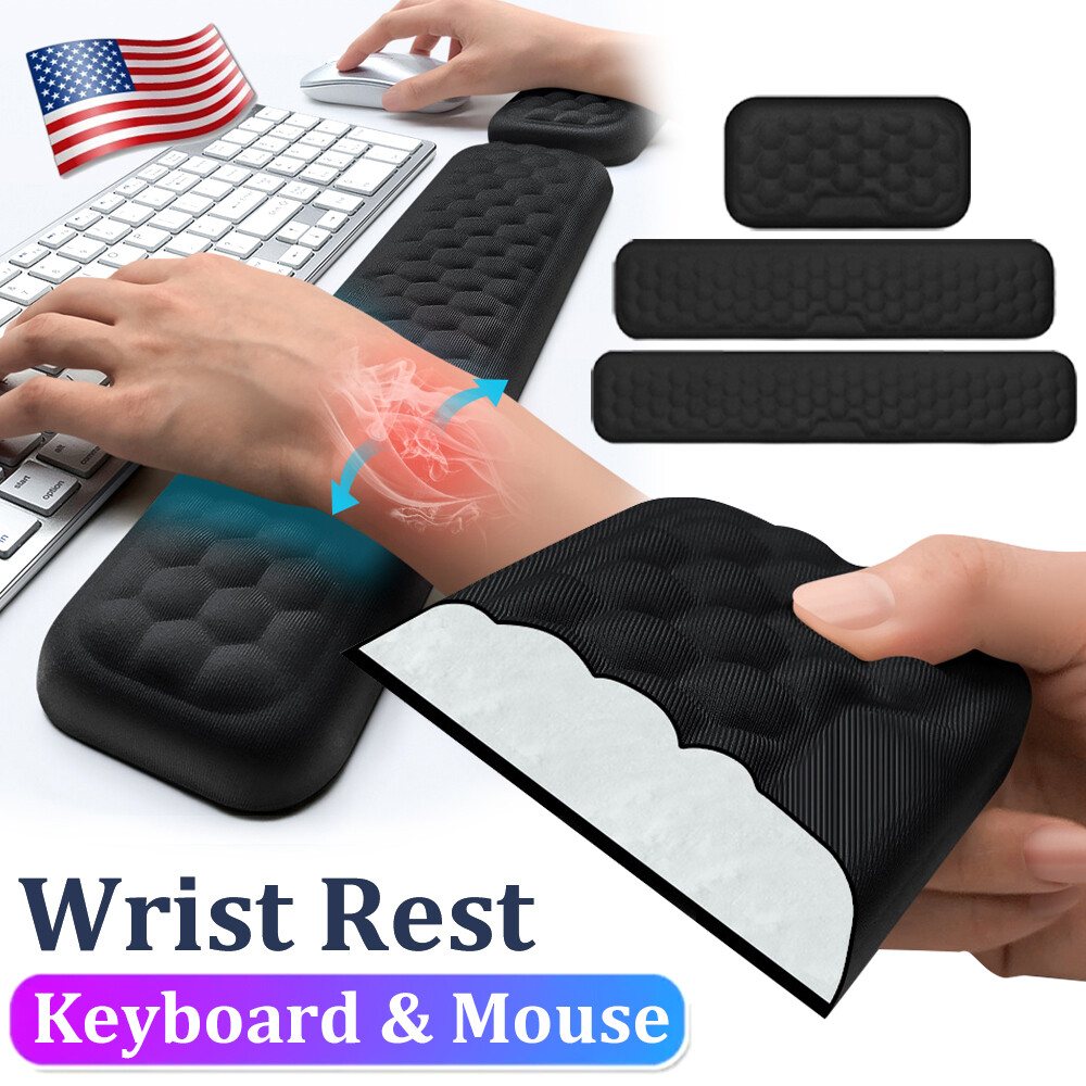 Memory Foam Keyboard & Mouse Wrist Rest Pad for Comfort & Support-image