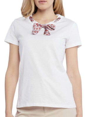 T-shirt Liu Jo Donna Fiocco Wa2316 Talla Bianca Cotone Tg S A10/67