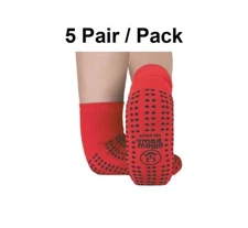 5 Pair Non Skid Pillow Paws Slipper Socks Terries 360 imprint RED XXXL Bariatric